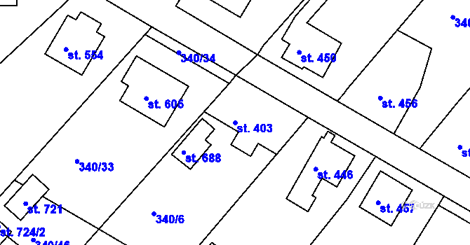 Parcela st. 403 v KÚ Držkov, Katastrální mapa