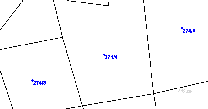 Parcela st. 274/4 v KÚ Držkov, Katastrální mapa