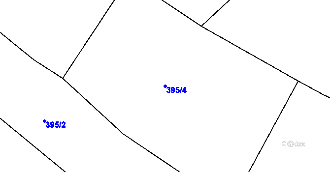 Parcela st. 395/4 v KÚ Držkov, Katastrální mapa