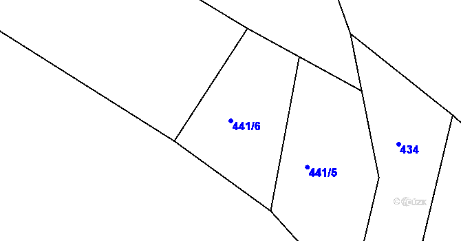 Parcela st. 441/6 v KÚ Držkov, Katastrální mapa