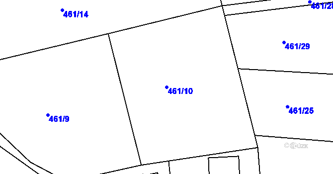 Parcela st. 461/10 v KÚ Držkov, Katastrální mapa