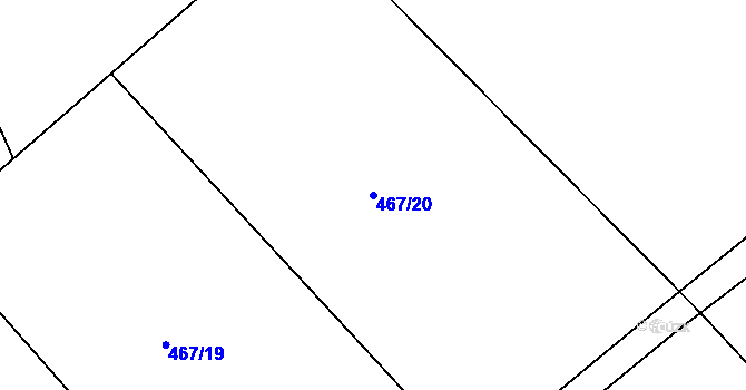 Parcela st. 467/20 v KÚ Držkov, Katastrální mapa
