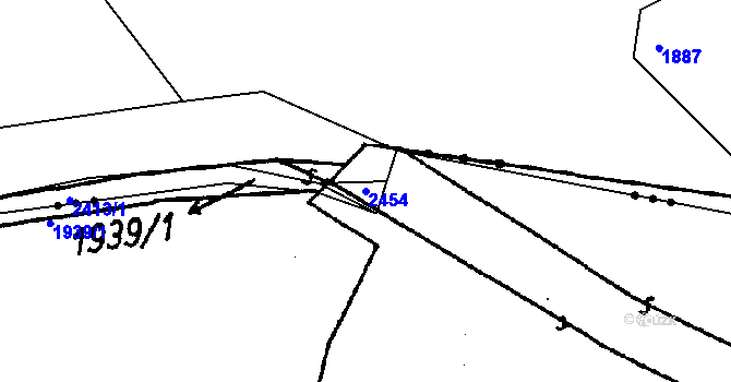 Parcela st. 2454 v KÚ Držkov, Katastrální mapa
