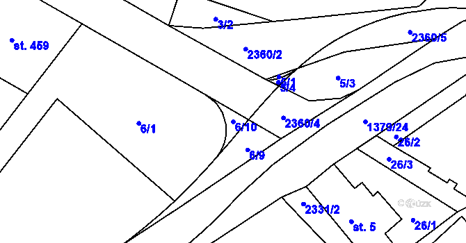 Parcela st. 6/10 v KÚ Držkov, Katastrální mapa