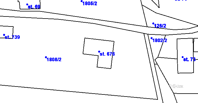 Parcela st. 676 v KÚ Držkov, Katastrální mapa