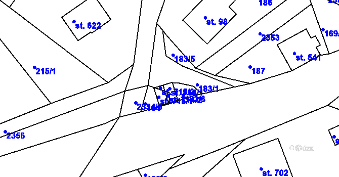 Parcela st. 714/1 v KÚ Držkov, Katastrální mapa