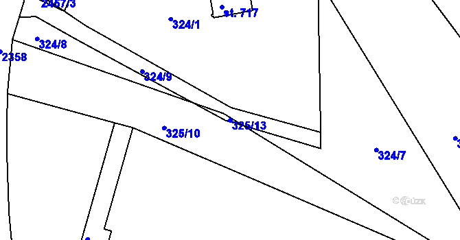 Parcela st. 325/13 v KÚ Držkov, Katastrální mapa