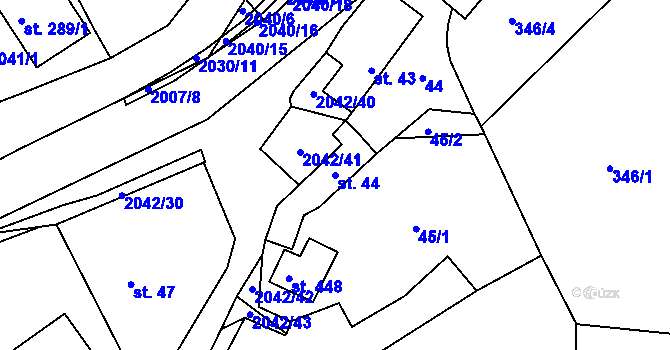 Parcela st. 44 v KÚ Držková, Katastrální mapa