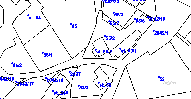 Parcela st. 60/2 v KÚ Držková, Katastrální mapa