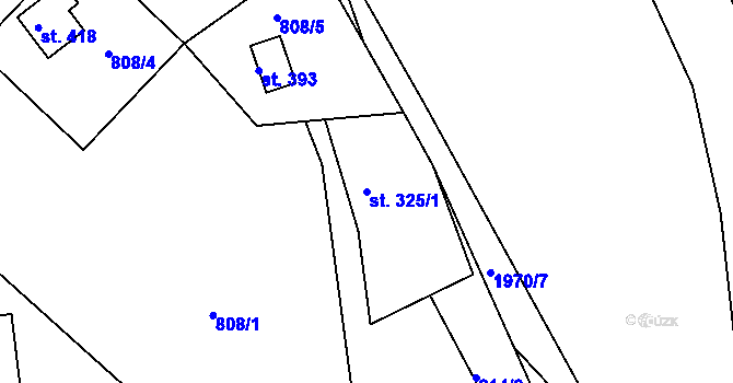 Parcela st. 325/1 v KÚ Držková, Katastrální mapa