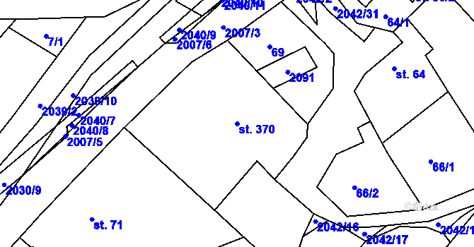 Parcela st. 370 v KÚ Držková, Katastrální mapa