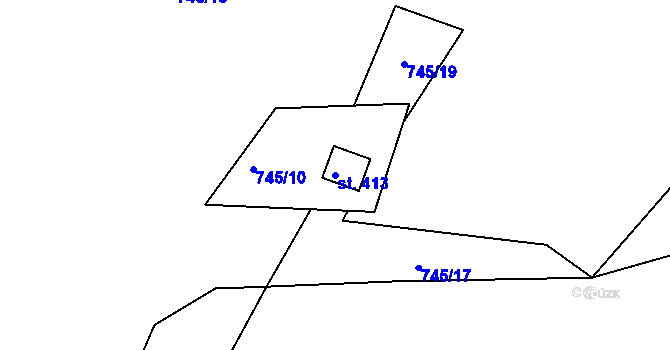 Parcela st. 413 v KÚ Držková, Katastrální mapa