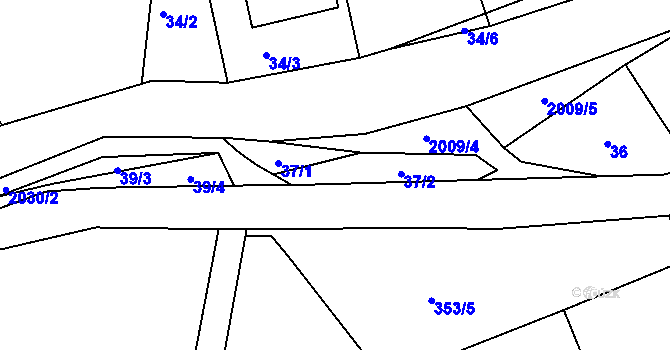Parcela st. 37 v KÚ Držková, Katastrální mapa