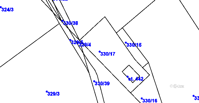 Parcela st. 330/17 v KÚ Držková, Katastrální mapa