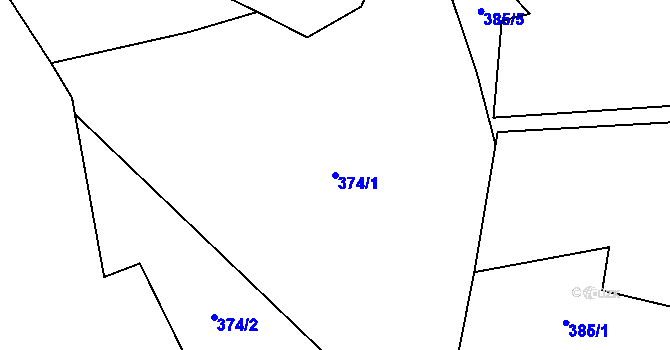 Parcela st. 374/1 v KÚ Držková, Katastrální mapa