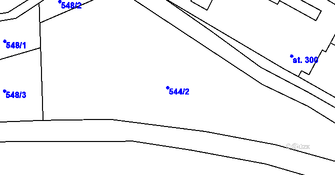 Parcela st. 544/2 v KÚ Držková, Katastrální mapa