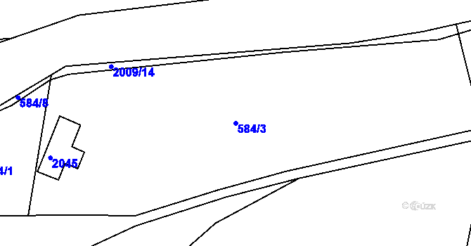 Parcela st. 584/3 v KÚ Držková, Katastrální mapa