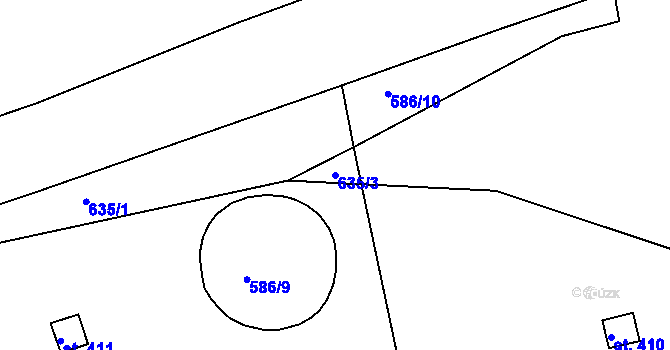 Parcela st. 635/3 v KÚ Držková, Katastrální mapa