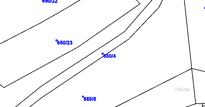 Parcela st. 650/4 v KÚ Držková, Katastrální mapa