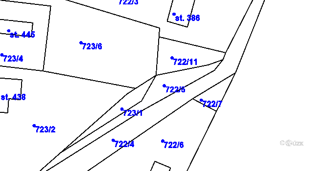 Parcela st. 722/5 v KÚ Držková, Katastrální mapa