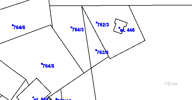 Parcela st. 762/6 v KÚ Držková, Katastrální mapa