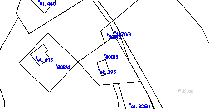 Parcela st. 808/5 v KÚ Držková, Katastrální mapa