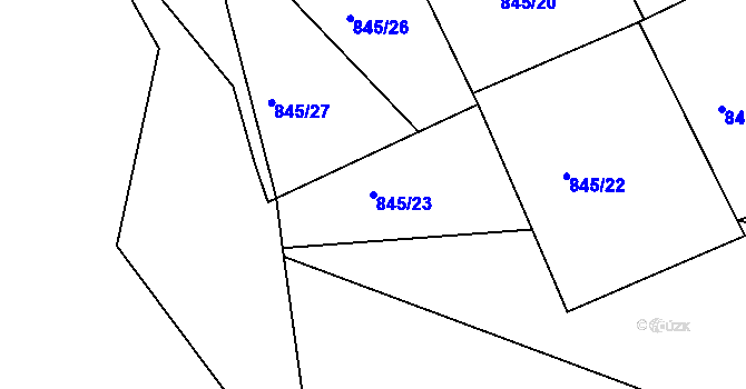 Parcela st. 845/23 v KÚ Držková, Katastrální mapa