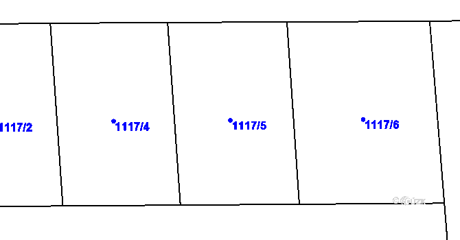 Parcela st. 1117/5 v KÚ Držková, Katastrální mapa