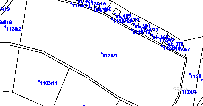 Parcela st. 1124/1 v KÚ Držková, Katastrální mapa