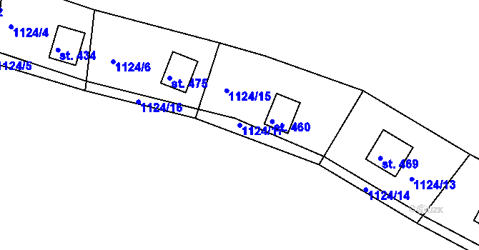 Parcela st. 1124/17 v KÚ Držková, Katastrální mapa
