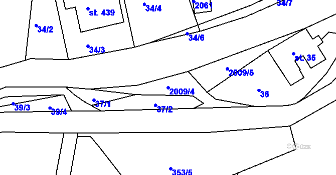 Parcela st. 2009/4 v KÚ Držková, Katastrální mapa