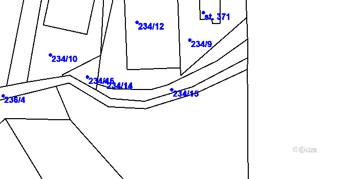 Parcela st. 234/15 v KÚ Držková, Katastrální mapa