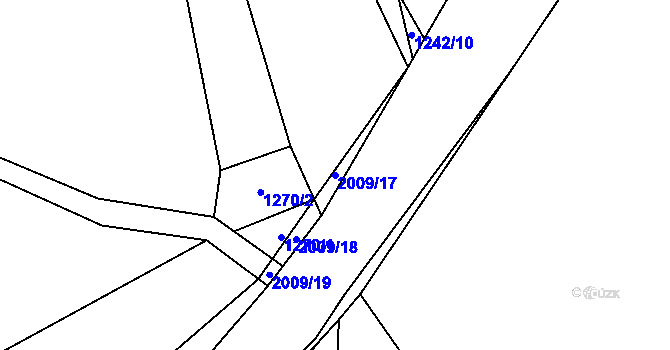 Parcela st. 2009/17 v KÚ Držková, Katastrální mapa