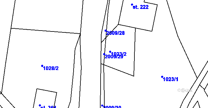 Parcela st. 2009/29 v KÚ Držková, Katastrální mapa