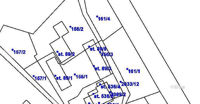 Parcela st. 156/3 v KÚ Držková, Katastrální mapa