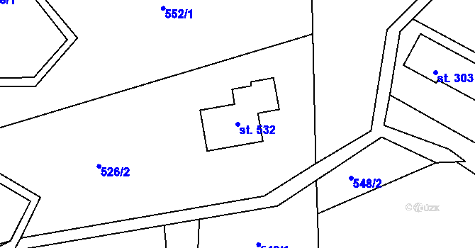 Parcela st. 532 v KÚ Držková, Katastrální mapa