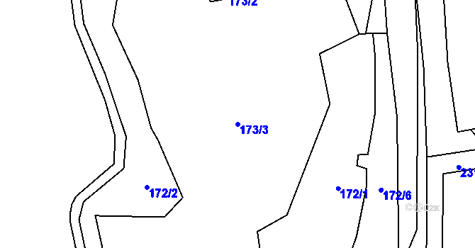 Parcela st. 173/3 v KÚ Držková, Katastrální mapa