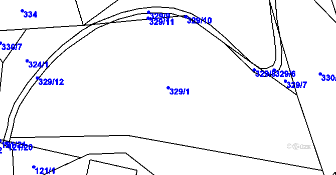 Parcela st. 329/1 v KÚ Držková, Katastrální mapa