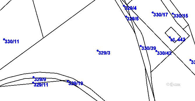 Parcela st. 329/3 v KÚ Držková, Katastrální mapa