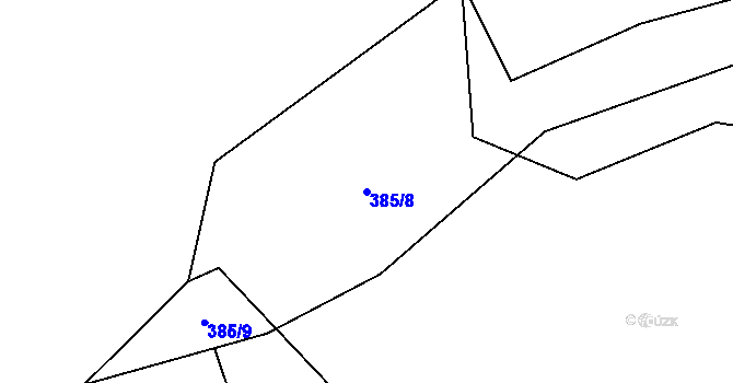Parcela st. 385/8 v KÚ Držková, Katastrální mapa