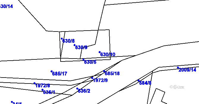 Parcela st. 630/10 v KÚ Držková, Katastrální mapa