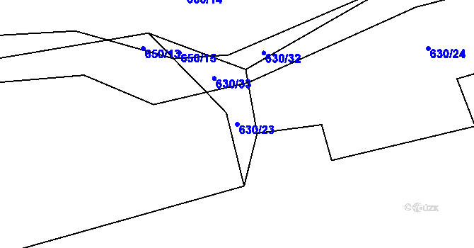 Parcela st. 630/23 v KÚ Držková, Katastrální mapa