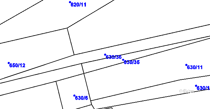 Parcela st. 630/36 v KÚ Držková, Katastrální mapa