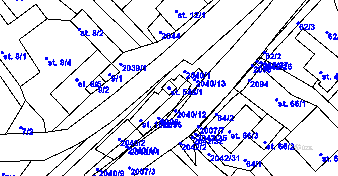 Parcela st. 546/1 v KÚ Držková, Katastrální mapa