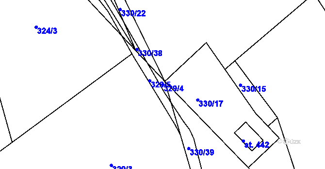 Parcela st. 329/4 v KÚ Držková, Katastrální mapa