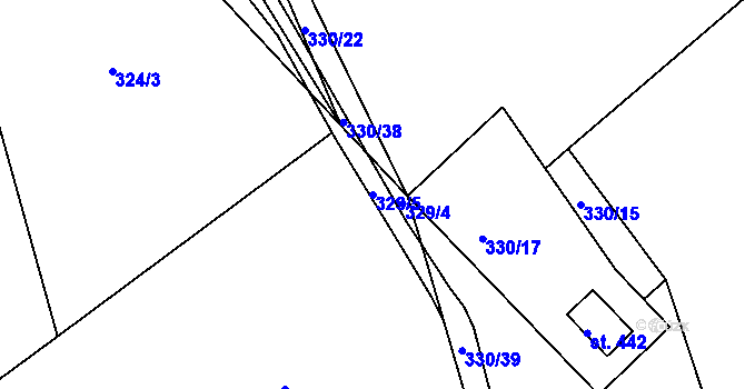 Parcela st. 329/5 v KÚ Držková, Katastrální mapa