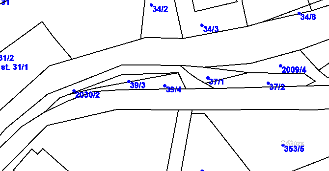 Parcela st. 39/4 v KÚ Držková, Katastrální mapa