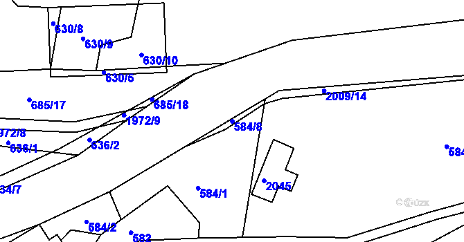 Parcela st. 584/8 v KÚ Držková, Katastrální mapa