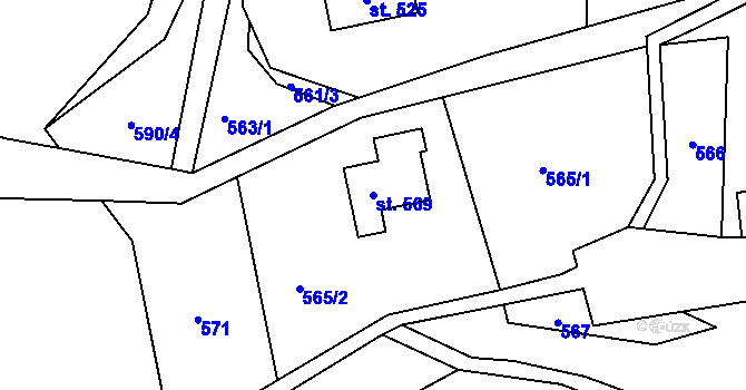 Parcela st. 569 v KÚ Držková, Katastrální mapa