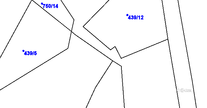 Parcela st. 439/9 v KÚ Brusov, Katastrální mapa